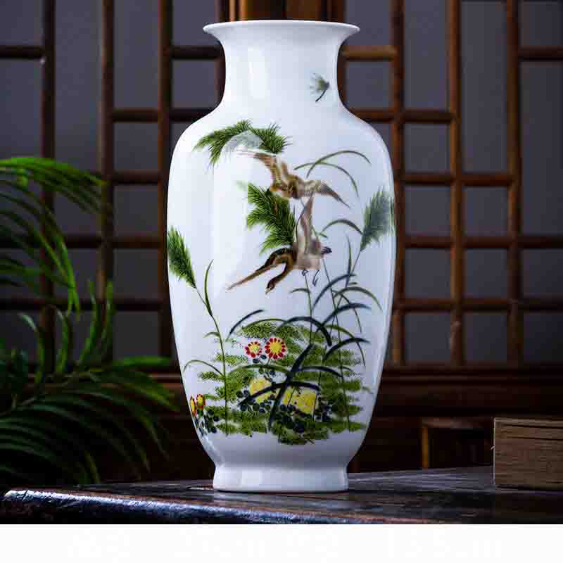 Chinese Jingdezhen Ceramic Vase Ornaments Office Store Club Bar Furnishing Crafts Home Livingroom Desktop Accessories Decoration