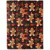 1pc Red Pink Christmas Blanket Candy Gingerbread Man Printed Skin-Friendly Soft Blanket  New for Home Christmas Decoration