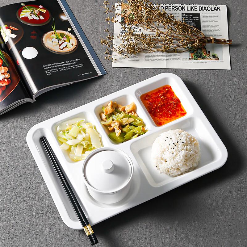 10.5-inch 4-Compartment Melamine Divided Tray