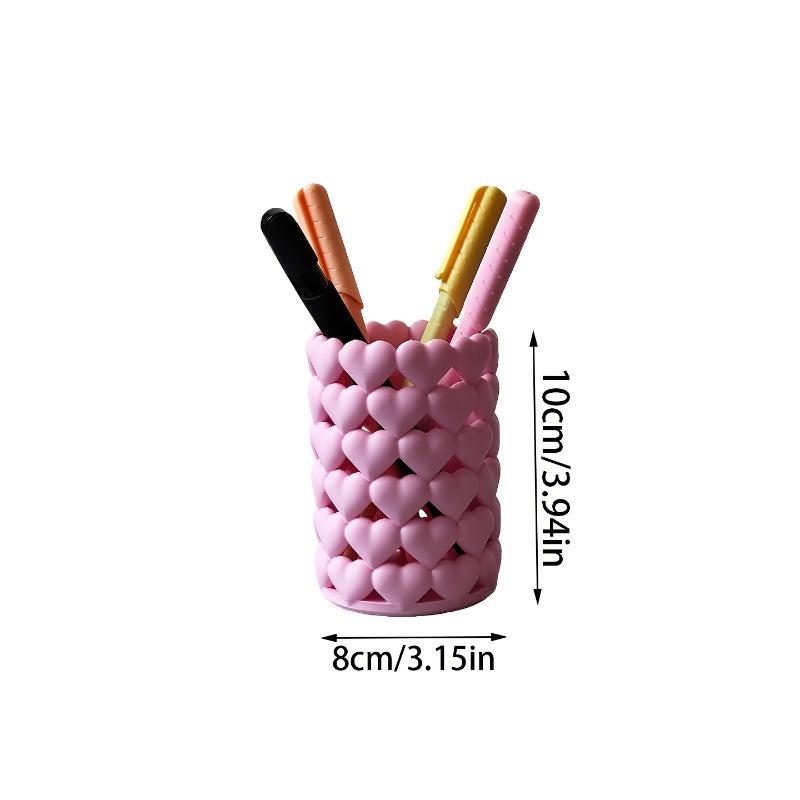 1 Creative Heart-Shaped Pencil Case | Made of plastic for ample pencil storage