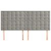 Vidaxl Bed Headboards, 4 Pcs, Light Gray, 90X5X78/88 Cm, Velvet