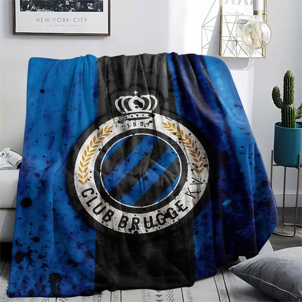 1PC Club Brugge KV Patterned Flannel Blanket Suitable For All Seasons for Home Decor Warmth and Comfort Gifts Holiday Present
