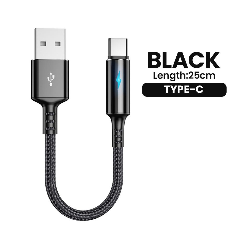 25CM Short Cable USB Type C Cable USB to USB Type C Micro Cable 60W Portable Fast Charging Data Transfer Cord For SSD Hard Disk
