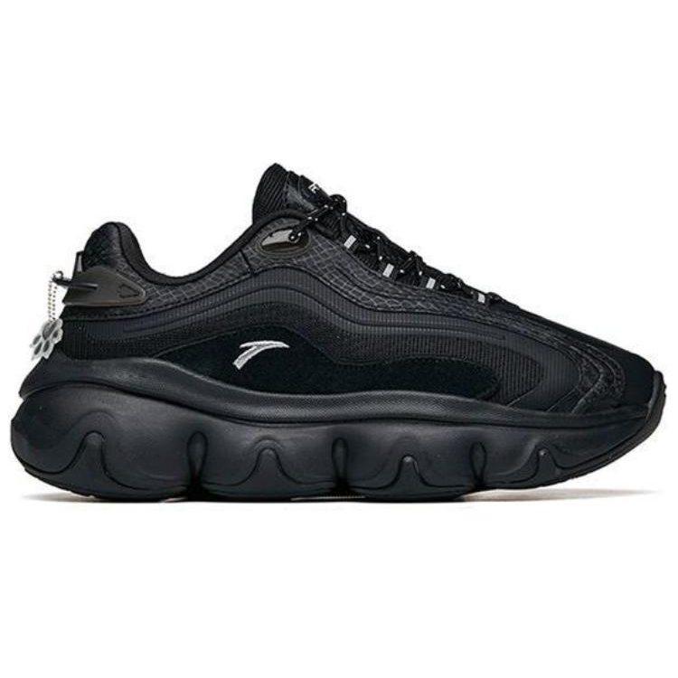 Anta Life Collection Cushioning Slip Resistant Abrasion Resistant Low top Chunky Sneakers Women's Black 122148895R-4