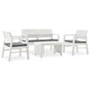 Day and Night - Day and Night 4-piece Garden Furniture Set with White Plastic Cushions