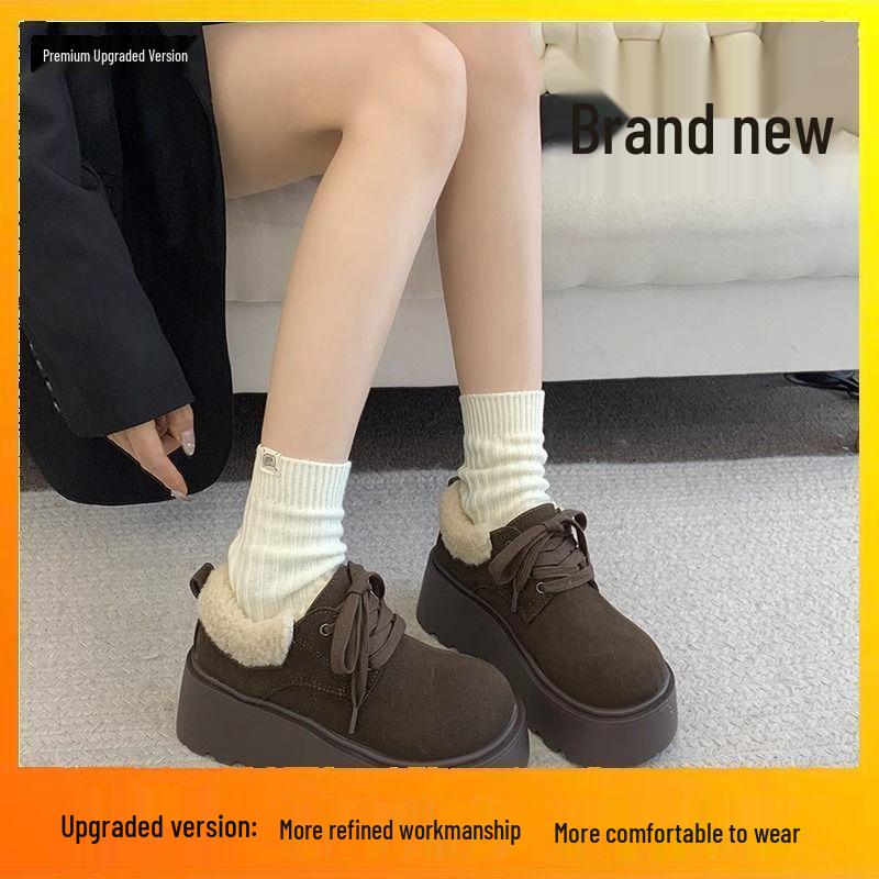 

Women s Fleece-Lined Height-Boosting Lace-Up Snow Boots 39