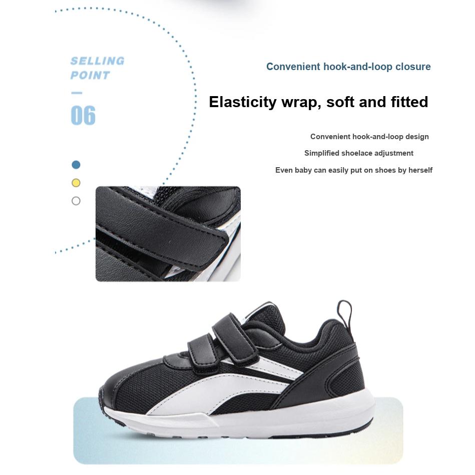 Li Ning Kids Sports Lifestyle Series Little A Gan Color Block Versatile Velcro Non-Slip Shock Absorption Lightweight Casual Shoes YKAP148-83