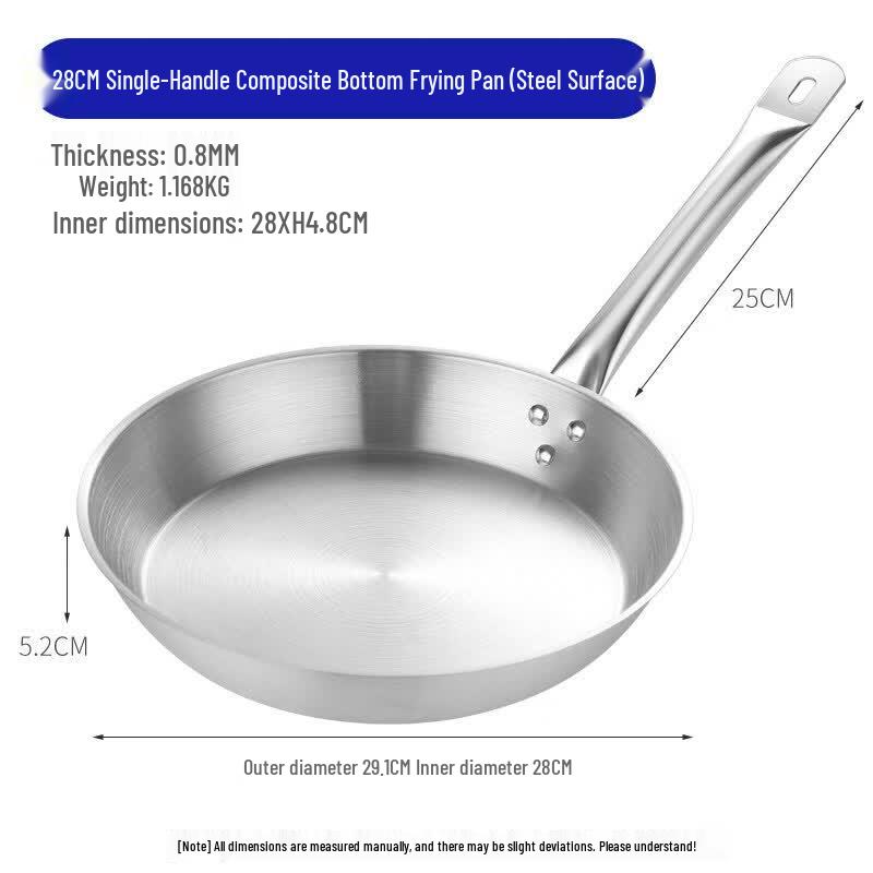 LIEI 28cm Flat-Bottom Frying Pan