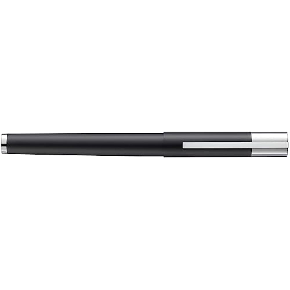 Lamy scala black pen - simple fountain pen with sturdy all-metal body and lacquered finish - EF w...