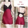 Women's Plus Size Satin Lace Trim Padded Sleep Dress with Robe Lounge Set