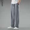Men's Summer Thin Cotton Linen Wide-Leg Pants - Chinese Retro Style