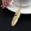 Necklace Delicate Feather Design Alloy Long Jewelry Pendant Necklaces for Daily Life