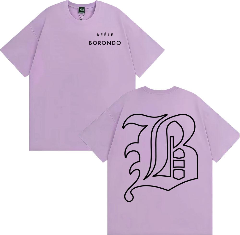 Rapper BEELE Borondo Logo Grafická Pánská Trička Hip Hop Vintage Oversized Tričko Ležérní 100% Bavlna Streetwear