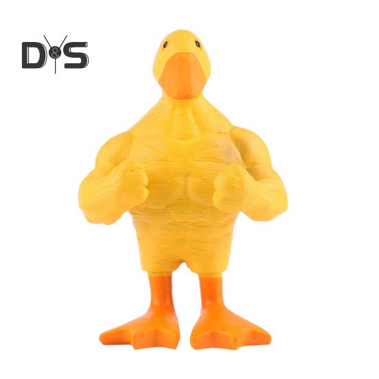 

Фигурка мышечной утки, магнитный держатель для ключей, статуя утки, скульптура из смолы, модель животного, игрушка, украшение для домашнего офиса и рабочего стола, орнамент жёлтый