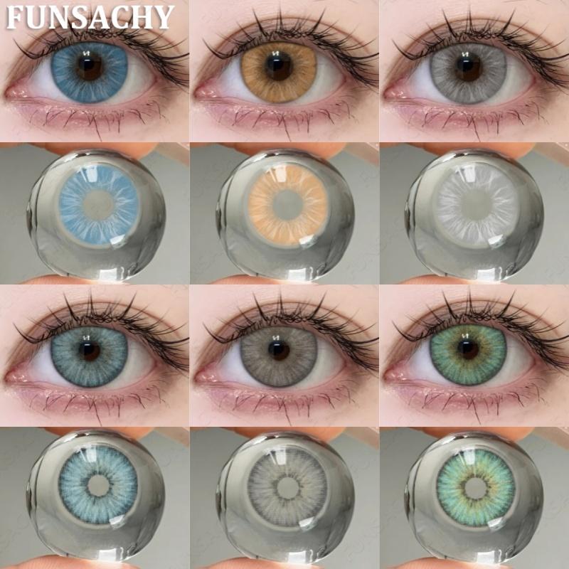 FUNSACHY 1 Pair Color Contact Lenses For Eyes Natural Gray Blue Beautiful Pupil Soft Natural Accessories Yearly Cosmetic Pupils