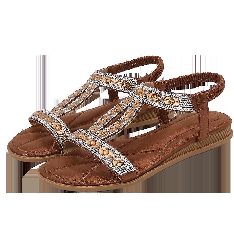 

Fashion Plus Size Shoes for Women 35-43 Summer Fashion Women Platform Sandals Rhinestone Comfortable Slip on Beach Sandals Women Shoes 43