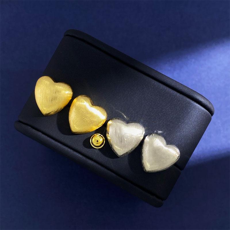 Brushed Matte Texture Love Earrings Women'S Fashion Temperament Earrings I Wind Peach Heart Shape Versatile Ear Jewelry