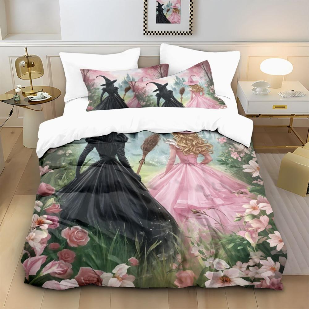 Magical Witch Duvet Cover pillowcase Bedding Bedroom Decoration Children Gift adult Single Double bed Large SizeZip Duvet Cover