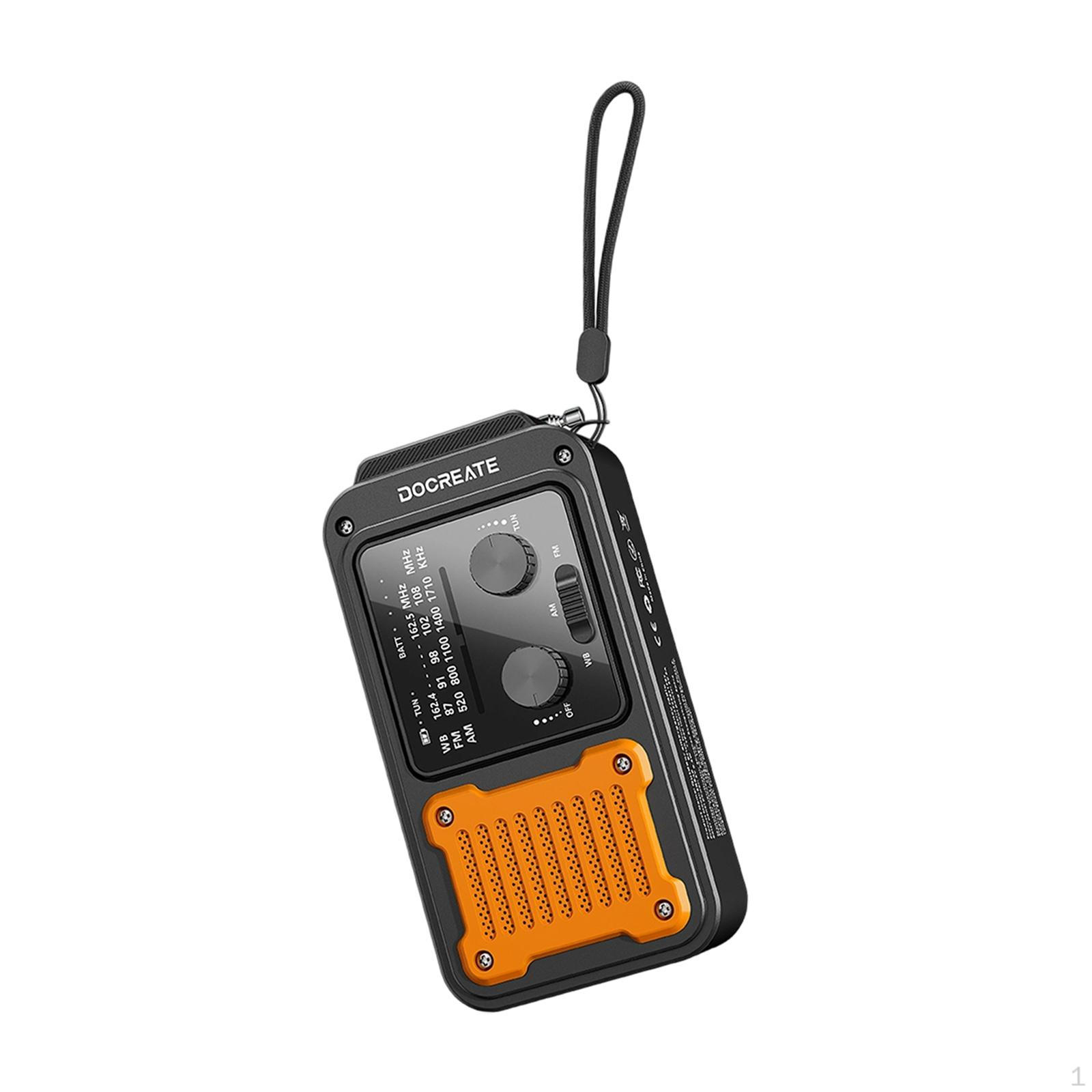 

Compact, Portable Emergency Radio with Flashlight, USB Charger, SOS Weather Warning And Three чорний