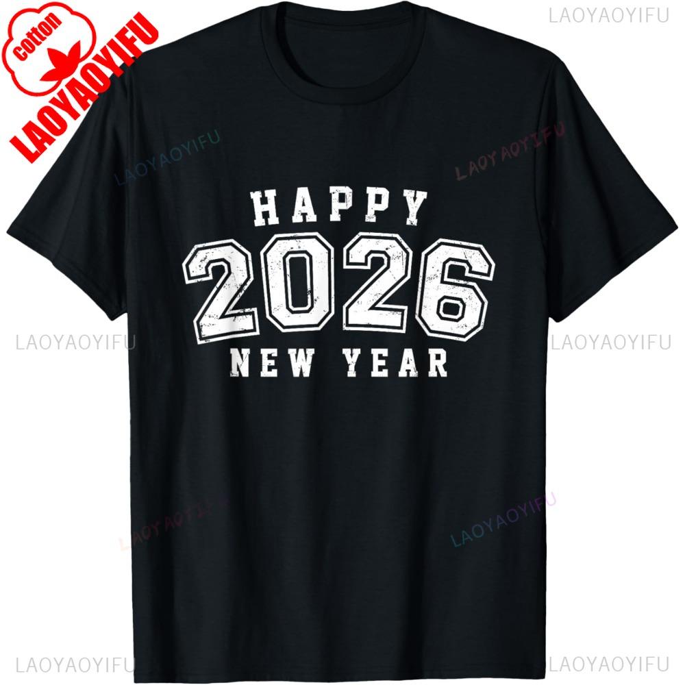 New Years Eve Party Supplies 2026 Happy New Year Men Women TShirt New Years Celebration Party Unisex Summer Shortsleeve Tops