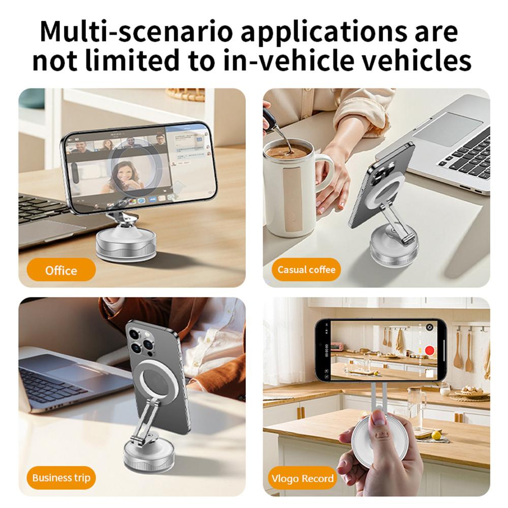 X30 360° Vacuum Magnetic Car Phone Holder Suction Cup Foldable Cell Phone Stand Mount for Auto/Car
