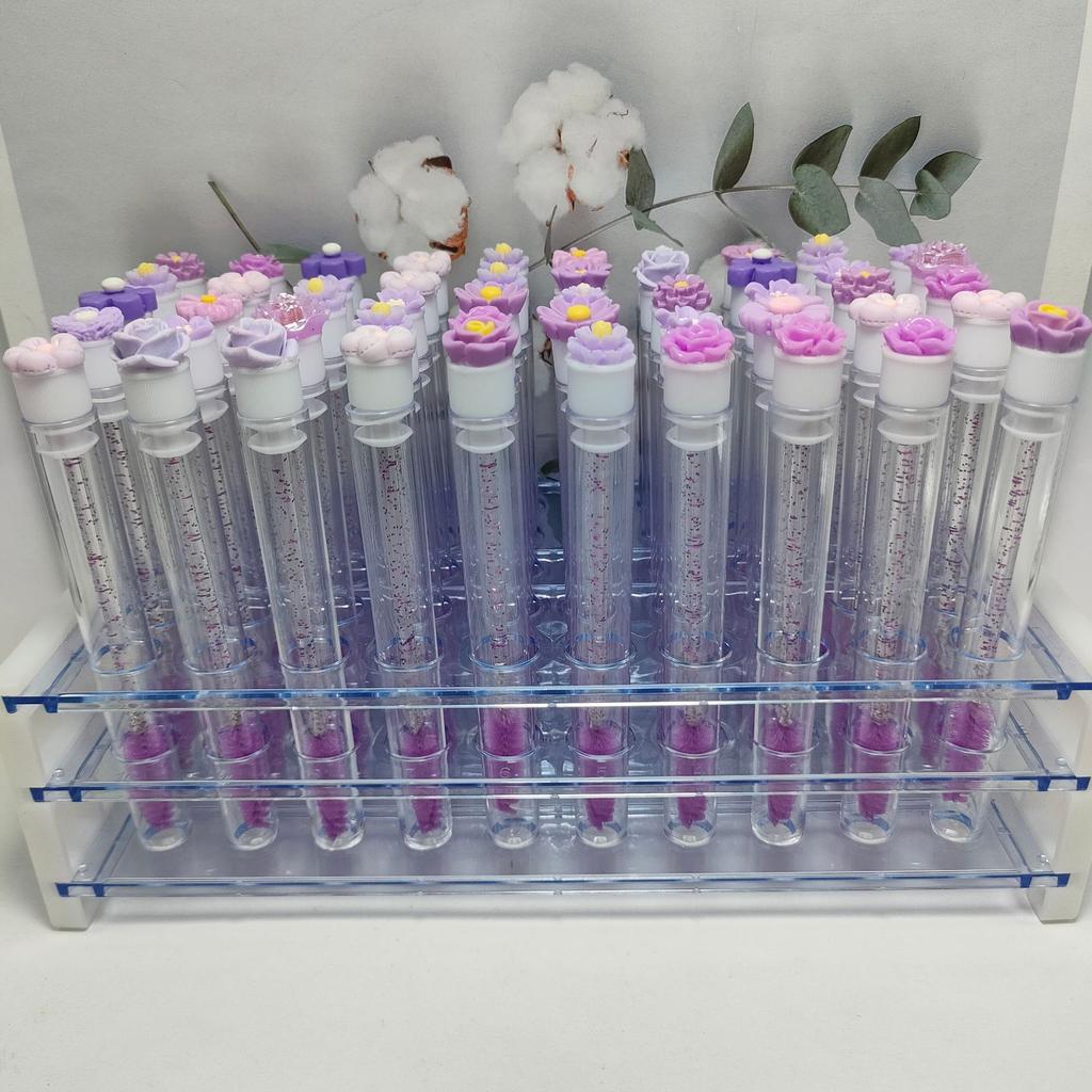 50PCS Reusable Eyelash Brush Tubes Eyebrow Brush Eyelash Wands Replaceable Dust-proof Cleaner Storage Tubes Makeup Tool