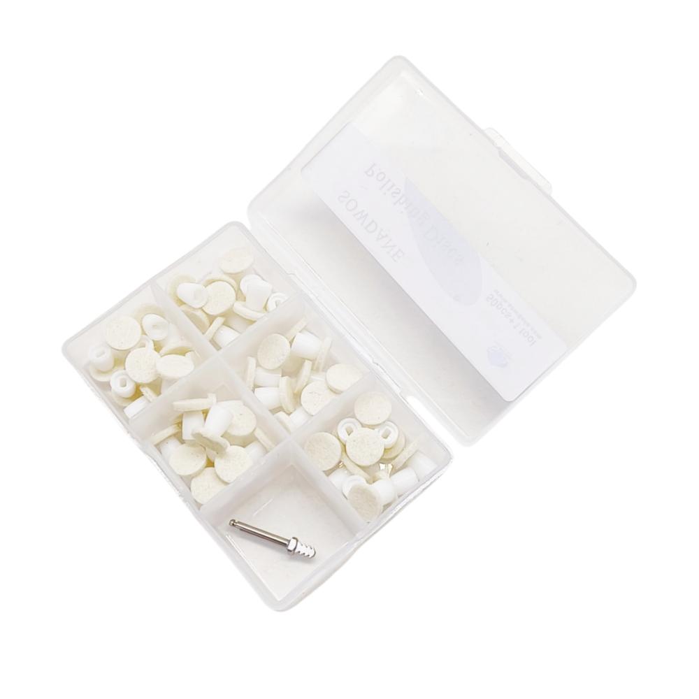 50pcs/box Dental High Gloss Composite Polishing Disc Kit White  Polishing disc Paste-Impregnated Composite Finishing Mandrel