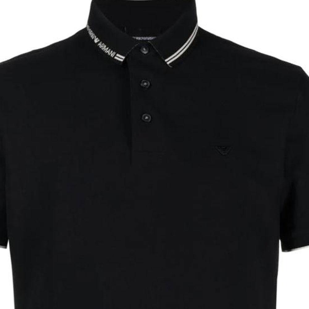 Emporio Armani Solid Color Pullover Casual Short Sleeve Polo Shirt Men tops Black 6R1FC2-1JCYZ-09R2