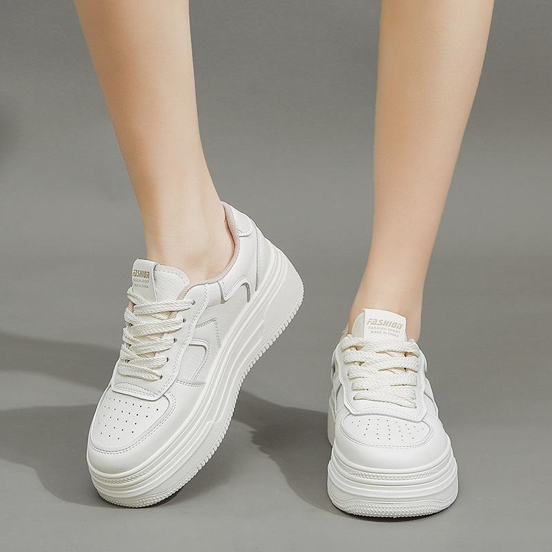 thick-soled heightening board shoes women's early spring new leather women's shoes versatile little white shoes women's casual shoes sports shoes