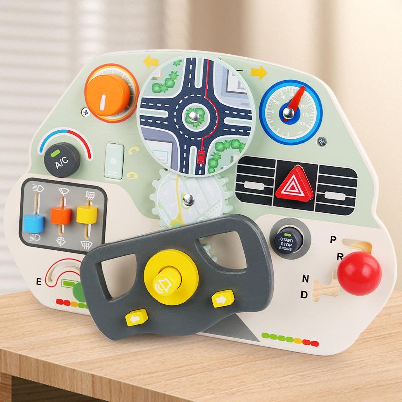 

Детская развивающая игрушка-пазл: Интерактивная развивающая доска для тренировки мозга ребенка с имитацией рулевого колеса