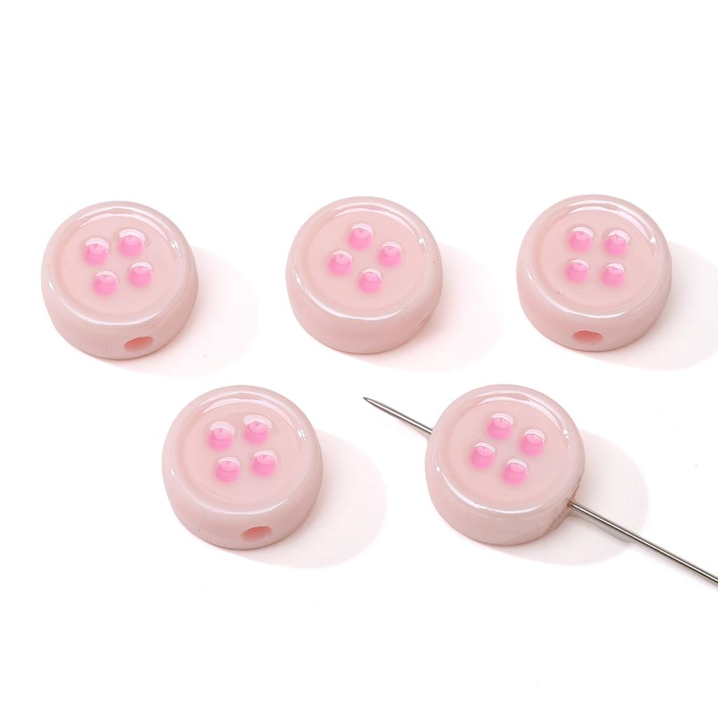 Acrylic Dopamine Oil Droplets Flower Button Beads for DIY Jewelry 1 Set