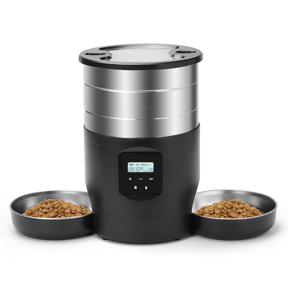 4.5L Dual-Outlet Automatic Cat & Dog Feeder with Timed Quantitative Feed Control USB Cable Only