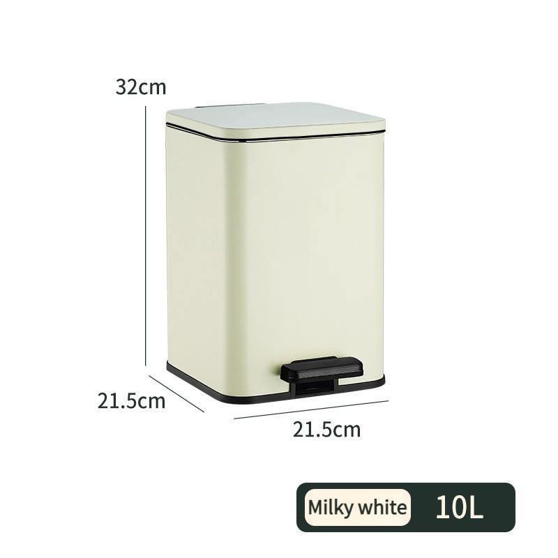 Household Stainless Steel Square Garbage Bin Kitchen Living Room Large Capacity Foot Operated Sanitary Bin