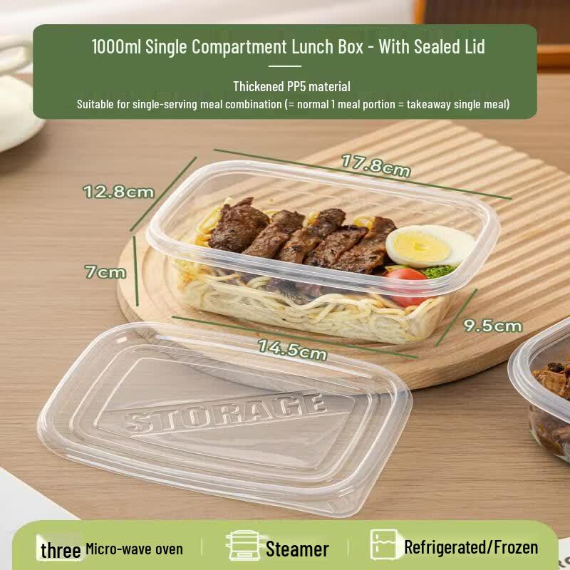 Disposable Food-Grade Microwaveable Divided Lunch Box