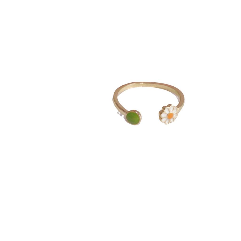Summer Fresh Daisy Drop Ring: Versatile, Stylish Korean Design for Women