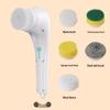 Wireless Handheld Multifunctional Cleaning Brush with 5 Replacement Heads for Kitchen Pots and Pans