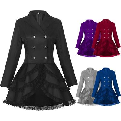 Cappotto Costumi di Halloween da Donna Taglie Forti con Bordi in Pizzo