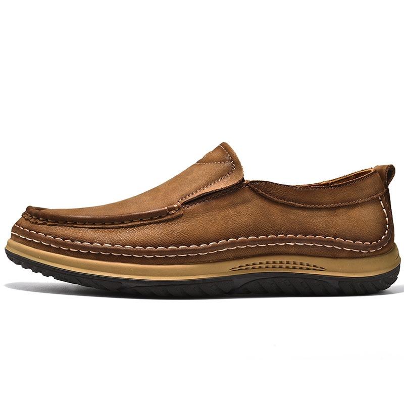 Fashion New Genuine Leather Men Shoes Breathable Loafers Sneakers Fashion Comfortable Flat Handmade Retro Leisure Loafers Shoes Men