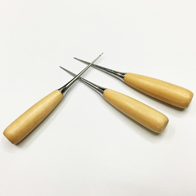 1PC Craft Tent Sewing Sewing Awl DIY Wooden Handle Hand Tools Stitcher Leather Manual Leather Tools
