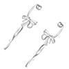 Delicate Earrings with Bowknot Pendant Chic Ear Piercing Jewelry Fashionable Ear Hooks Adornment Jewelry for Women
