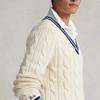 Polo Ralph Lauren Ss24 Striped V-Neck Pullover Sweater Men sweater Cream MNPOSWE16821456-101