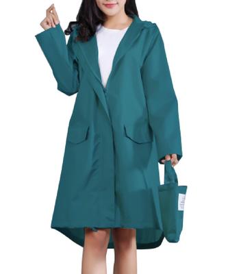 Trojité Joy Pláštenka s Rain Plus Dlhé Skladovanie XL Dámska Taška, Pončo, Veľkosť, Dĺžka, Štýlová, Vodoodpudivá, S kapucňou, So zipsom, Taška, Modrozelená,