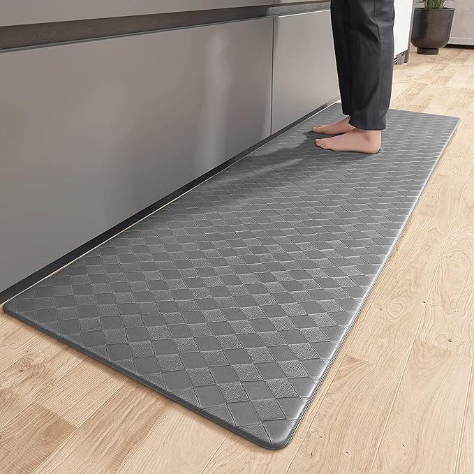 Waterproof Non-slip PVC Floor Mat: Oil-proof, Wipeable Leather, Dirt-resistant, Anti-fatigue.