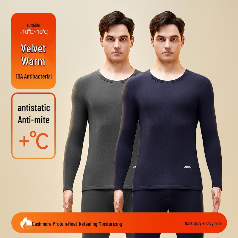 Men's Woolen Thermal Underwear Set: Autumn & Winter Fleece Pants & Top