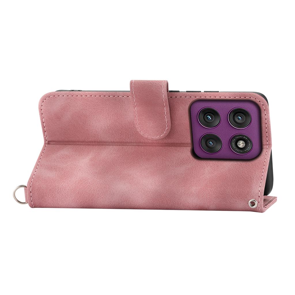 For Motorola Edge 60 Pro 5G Case Flower Pattern PU Leather Wallet Phone Cover with Strap