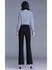 Petite High-Waist Fleece-Lined Micro-Flare Bell-Bottom Pants - Slimming Winter Casual Pants