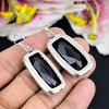 Black Spinel Gemstone Handmade 925 Sterling Silver Jewelry Earring 2.21" KG-1750
