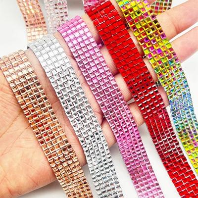 Square-Shaped Rhinestones Tape Trim Decorations Trim Diamond Ribbon  DIY Jewelry