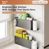 Kitchen Storage Rack Organizer Wall-Mounted Modern Minimalist Carbon Steel Under-Cabinet Rectangular