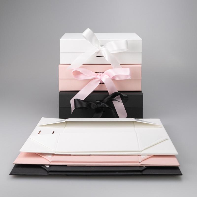 Magnet Clamshell Folding Box Exquisite Storage Box Birthday Gift Box Bow Gift Box Packaging Box Packaging Bags
